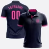Custom Navy Pink Golf Polo Shirt