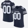 Custom Navy White Light Gray Mesh Authentic Football Jersey