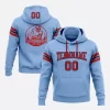 Custom Stitched Cream Light Blue Red Hoodie