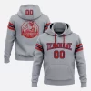 Custom Stitched Gray Red Navy Hoodie