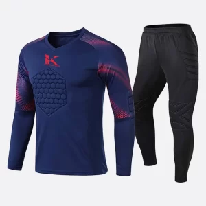 Goalkeeper Kit Navy Blue With Red Faded Design