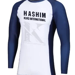 Hashim Rash Guard White Blue Front Side