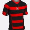 Rugby Shirt Black With Red Stripes