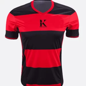 Rugby Shirt Black Red Stripes