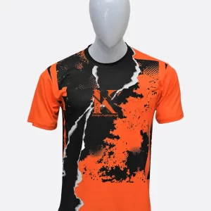 Tee Shirt Orange Black