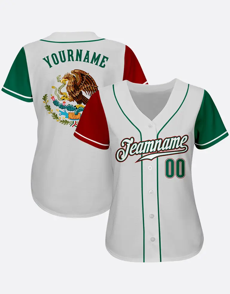 Women's Custom Two Tone Red Green Baseball Jersey