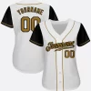 Women's Custom Two Tone White Black Baseball Jersey