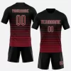 Custom Black Maroon Cream Pinstripe Fade Fashion Sublimation Volleyball Uniform