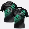 Custom Black Pea Green White Splash Sublimation Volleyball Uniform Jersey