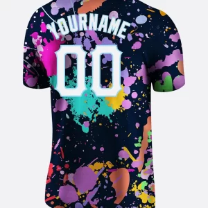 Custom Graffiti Pattern Performance T Shirt Back