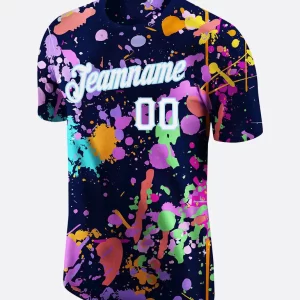 Custom Graffiti Pattern Performance T Shirt Front