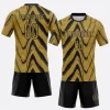 Custom Old Gold Black Fluid Sublimation Volleyball Uniform