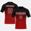 Custom Red Black White Geometric Shape Sublimation Volleyball Jersey