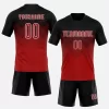 Custom Red Black White Geometric Shape Sublimation Volleyball Uniform