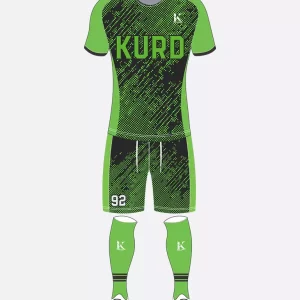 Sublimated Soccer Kit Green With Black Texture