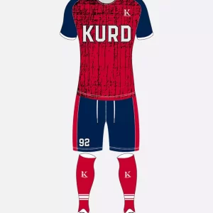 Sublimated Soccer Kit Red Maroon With Black Texture